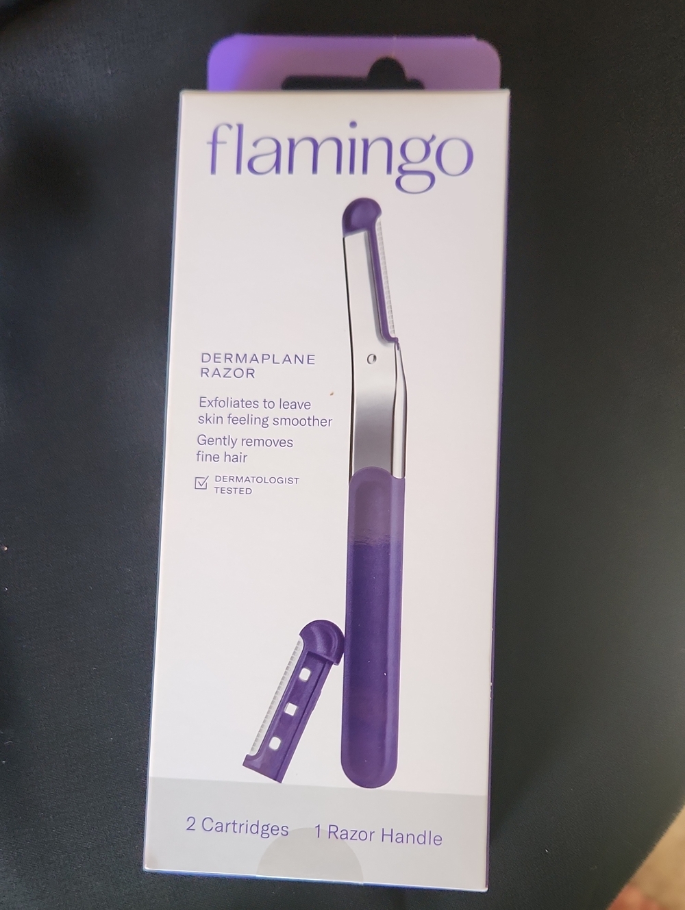 NIB Flamingo Purple Dermaplane Razor with Replacement Cartridge